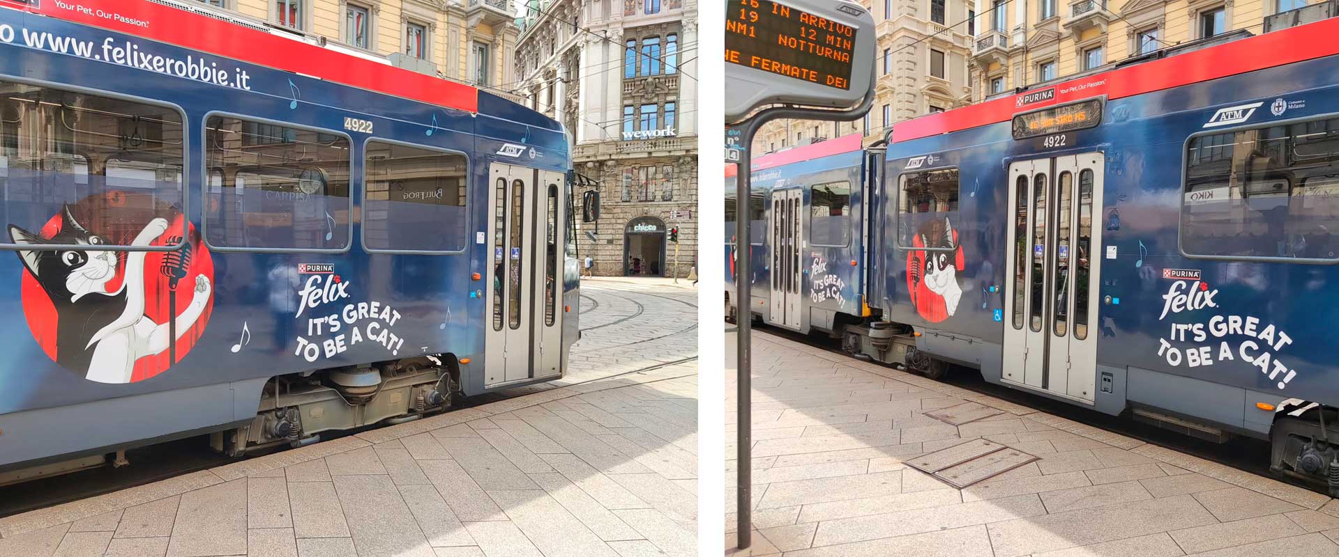 ATC – All Things Communicate designed the consumer campaign with Robbie Williams for Purina Felix®: guerrilla marketing on trams, campaign banners and in-store communication materials