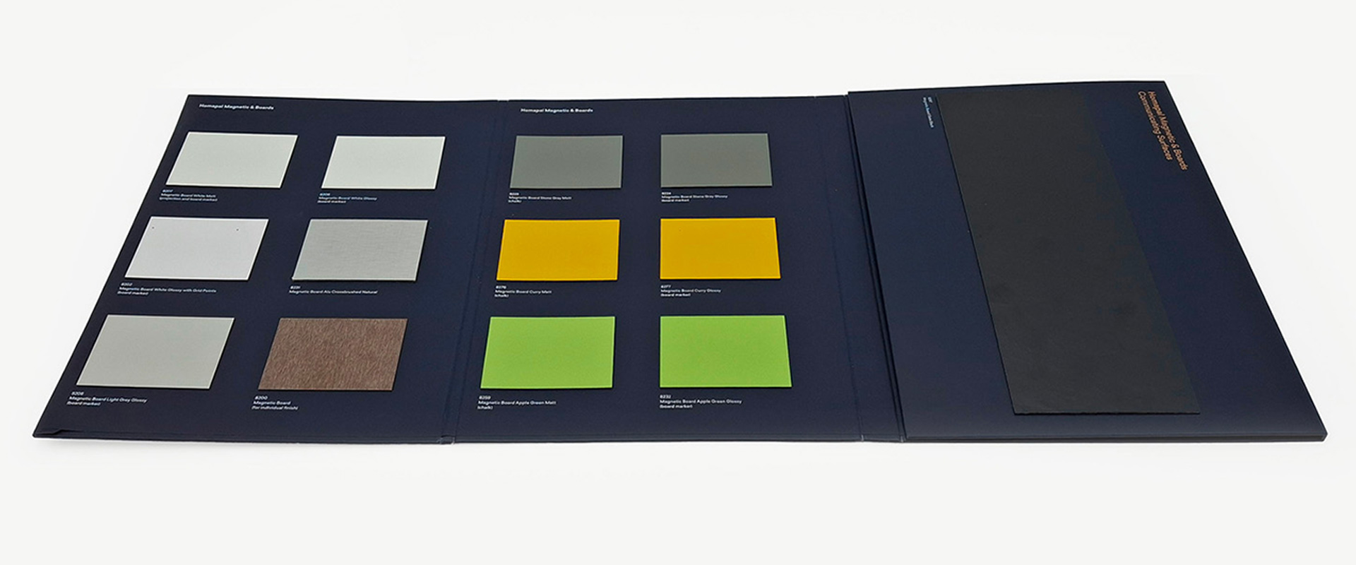 The Sample Box, with its refined design, reveals the variety of available samples in a color sequence curated by ATC