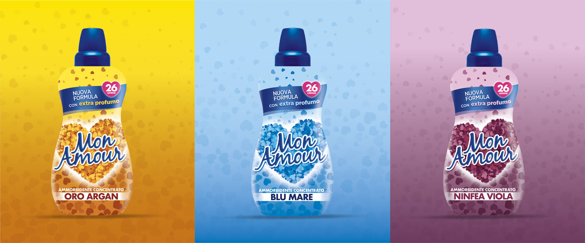 New packagings for Mon Amour fabric softeners